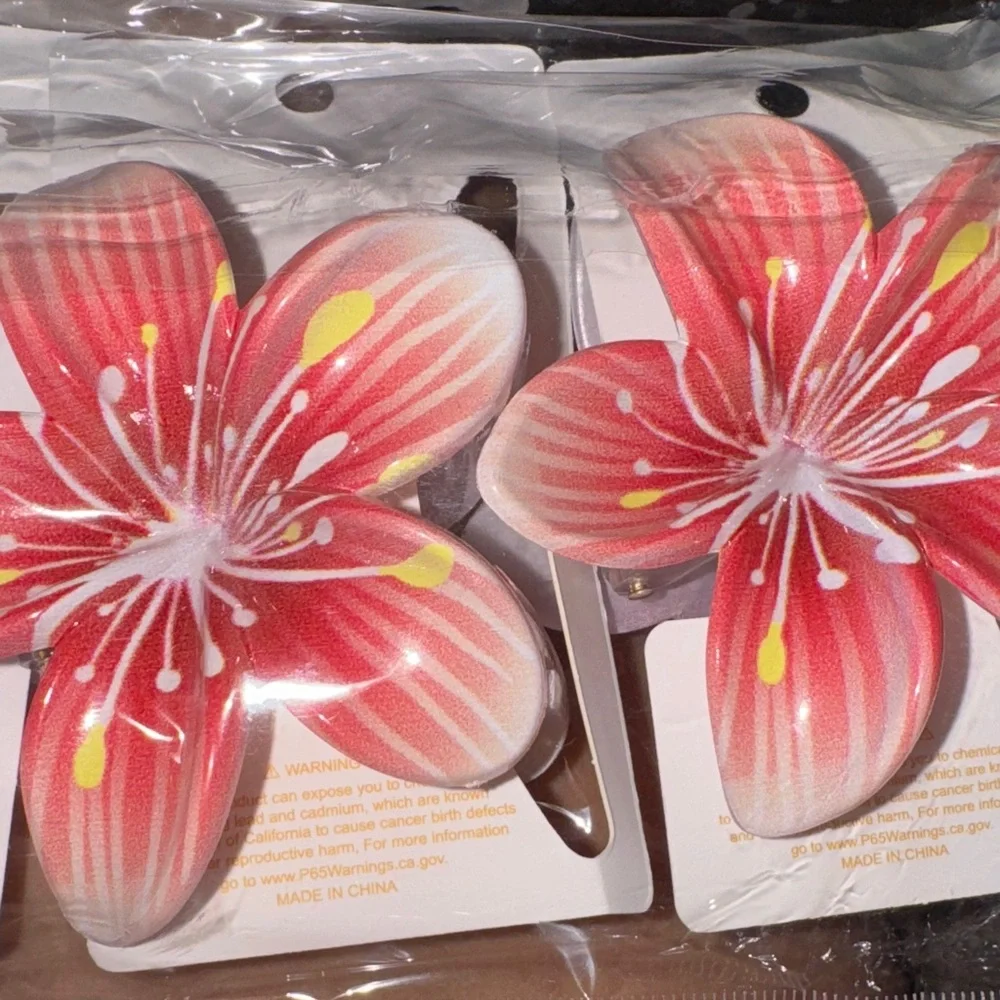 Vintage Bohemian Style Plastic Flower Hair Clip, Boho Hair Accessories set of 2‎